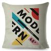 Nordic Polyester Throw Pillow Case for Sofa Minimalist Color Block Double Print Cushion Cover Decor Bauhaus Modern Pillowcase