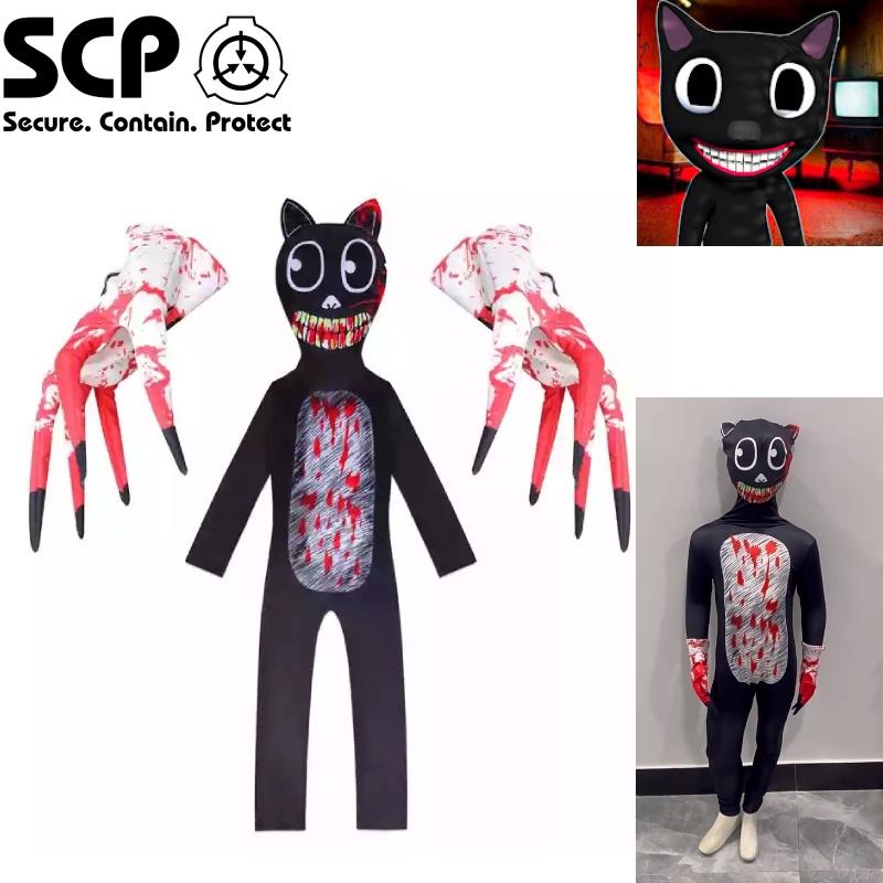 Sirenhead Cartoon Cat Onesie Costume For Kids Halloween Cosplay Outfit Terror Game-inspired
