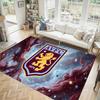 Aston Villa Football Design Crystal Velvet Carpet Cozy Non?Slip Printed Rug For Bedroom Living Room Entrance