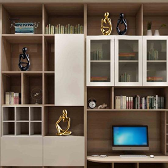 3 шт. абстрактная фигурка мыслителя, мини-статуэтка сидящего мыслителя из смолы, скульптура для гостиной, домашнего офиса, книжной полки, украшения для рабочего стола