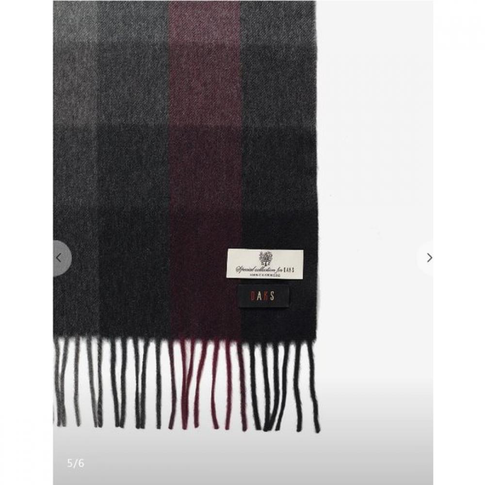 Daks Unisex 100  Cashmere Burgundy Tartan Check Muffler Dbmu0f704d2