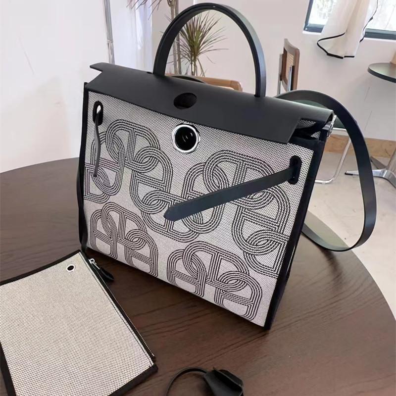 Новая сумка большой емкости, натуральная коровья кожа с холстом, 31 см, портативная наплечная сумка-мессенджер, модная большая сумка.