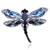 Blue Crystal Vintage Dragonfly Brooches For Women High Grade Fashion Insect Brooch Pins Coat Accessories Animal Jewelry Gifts