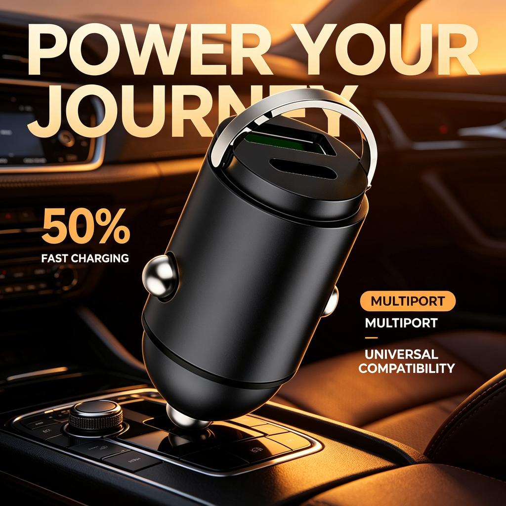 Cargador de coche rápido 66W adaptador de encendedor de cigarrillos USB tipo C multipuerto universal