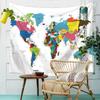 Акварельный гобелен с картой мира, абстрактное искусство, живопись, настенный гобелен, пляжное одеяло, коврик для йоги, прокладка