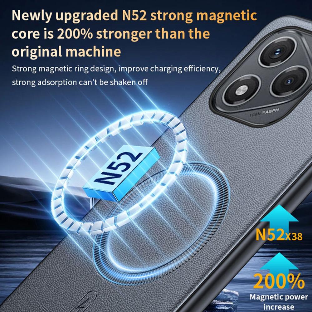 Для Honor 400 Lite 5G Чехол Совместимый с MagSafe Кожаное покрытие ТПУ+ПК Чехол для телефона