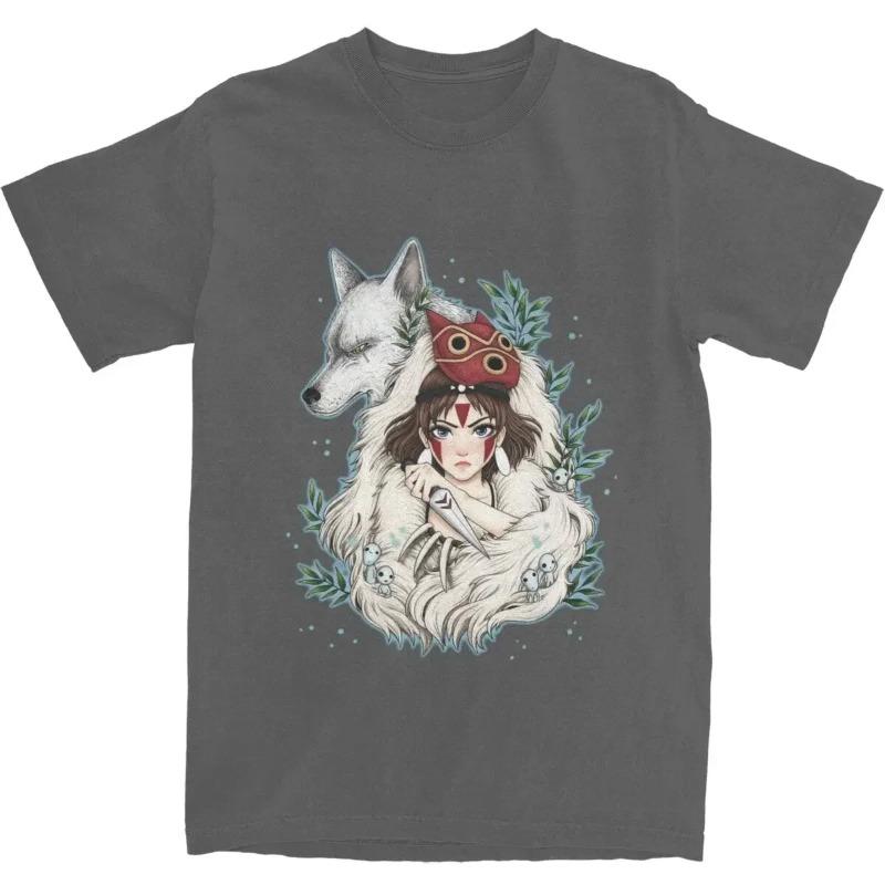Graphic Novelty Princess Mononokes Hime T-Shirts for Men Women Pure Cotton Kodama Tree Forest Spirit Tees Shirt