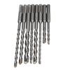 8Pcs Hammer Drill Bit Carbide Tip 2 Flute Drilling Tool Set Kit for Concrete