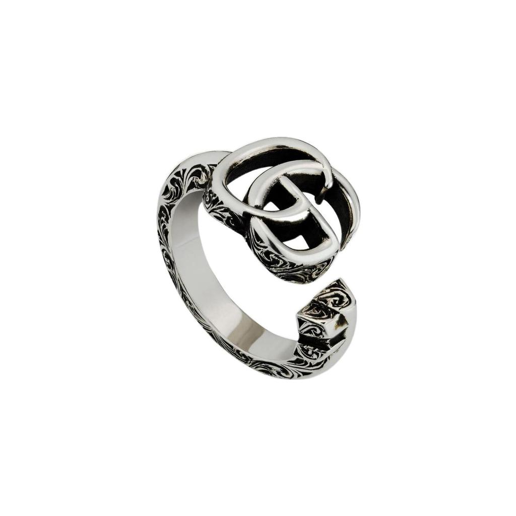 GUCCI GG Marmont 925 Sterling Silver Rings Unisex Silver YBC627760001