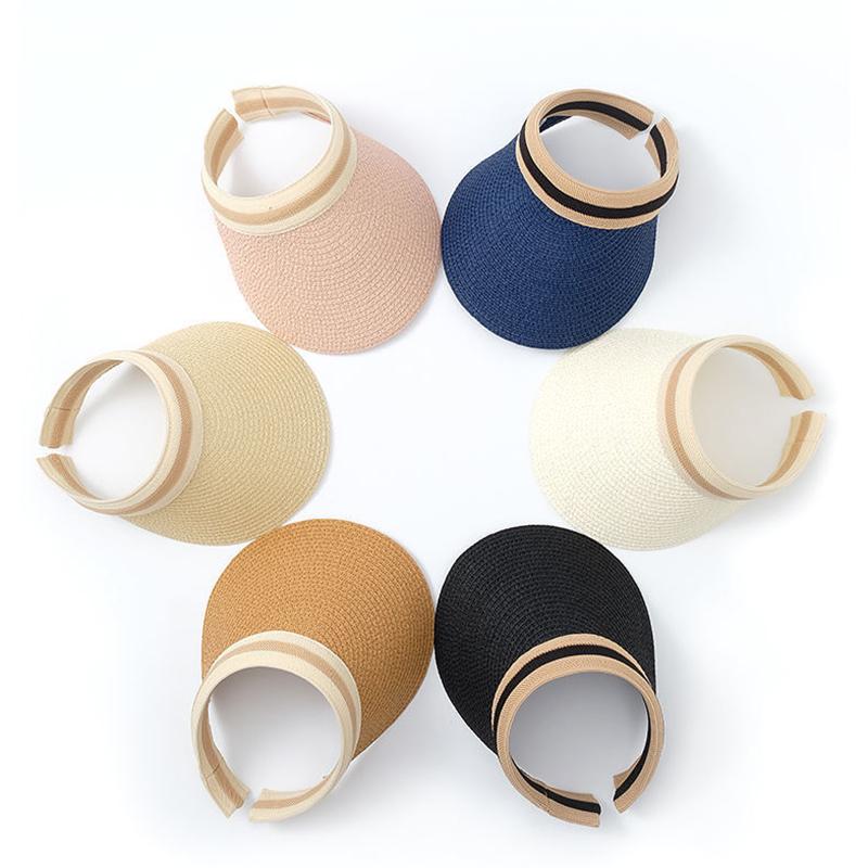 Летние женские шляпы от солнца, женские уличные кепки с козырьком, соломенная кепка ручной работы, повседневная теневая шляпа, пустой цилиндр, пляжные кепки для рыбалки и отдыха