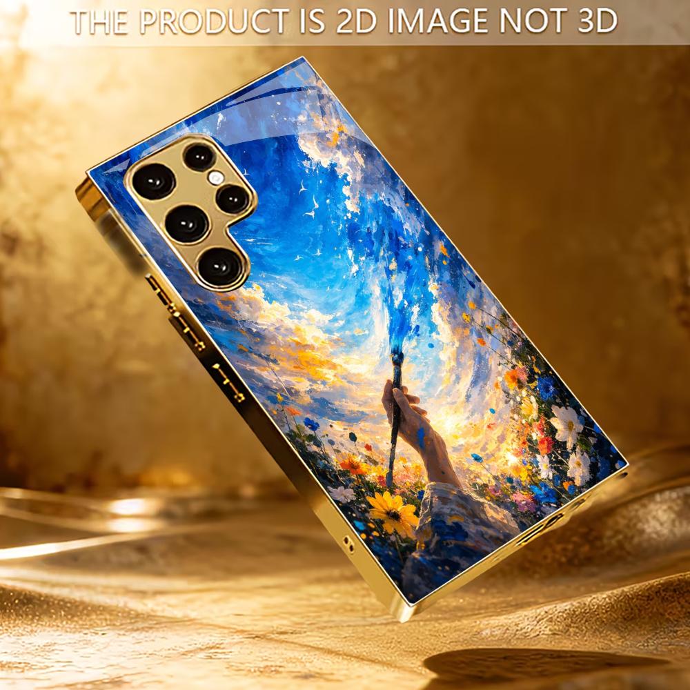Чехол для телефона Painting Sky Protective cover, высококачественный, со стеклянной задней панелью и гальваническим покрытием, для Samsung Galaxy S26 S25 S24 S23 S22 S21 FE, Ultra, Plus