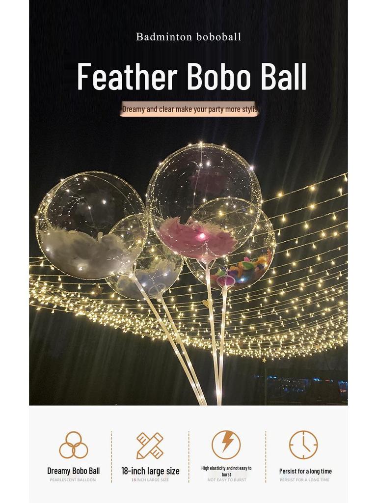 Прозрачный парящий шар Бобо с перьями для украшения дней рождений, помолвок, банкетов и свадеб