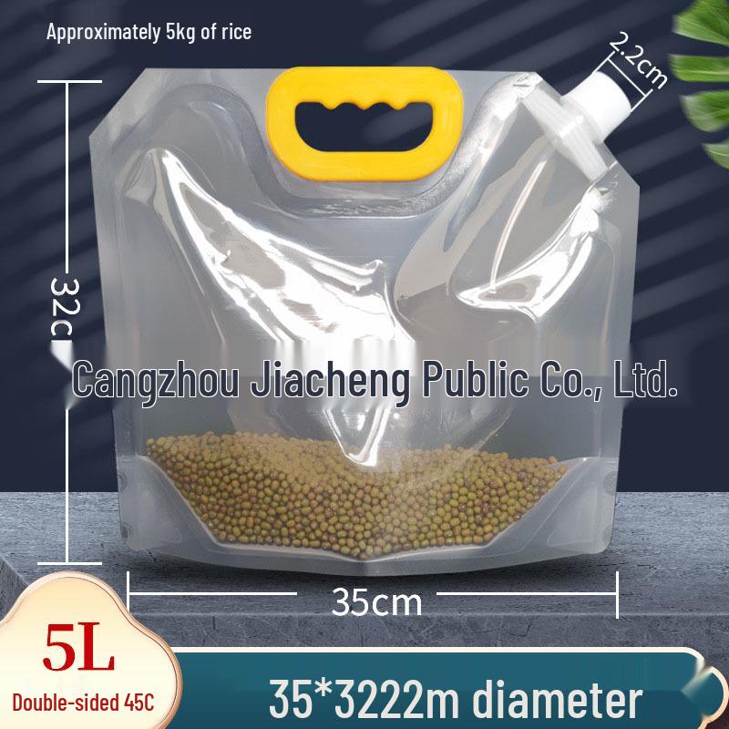 Large Transparent Spout Pouch for Grain Storage and Easy Portioning