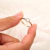 Модный Личностный Характер Простой Металлический Геометрический Жемчужный Кольцо Круглое Сердце Кольцо Сочлененное Кольцо Женщины
