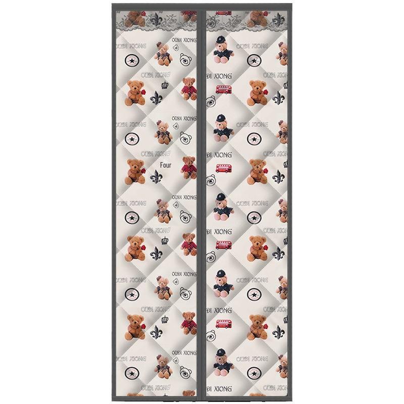 Зимняя хлопковая утепленная дверная штора - утолщенная, ветрозащитная, теплая