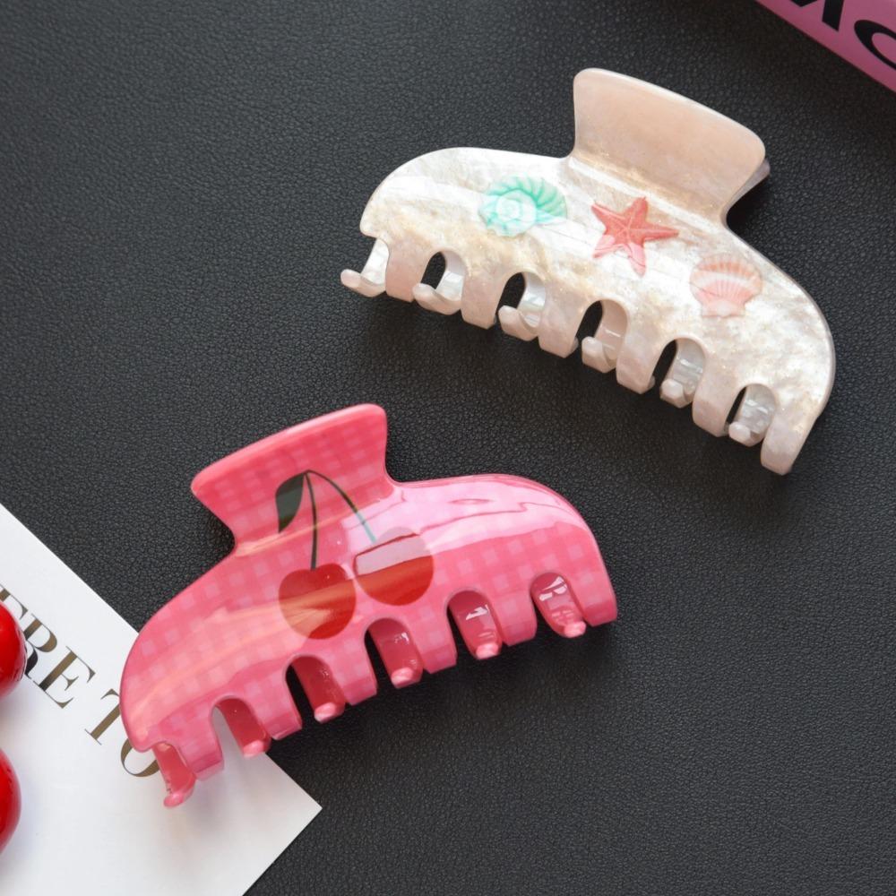 Cherry Acetic Acid Hair Clip Ocean Sea Star Grab Clip Sweet Starfish Hair Claw Vacation