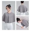 Women Shawl Solid Color Button Closure Autumn Winter Windproof Shawl Hemming Protection Loose Fit Soft Shawl Wrap