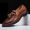 Big Size New Shoes for Men Leather Casual Shoes Fashion Tassels Pointed Toe Loafers Business Leisure Dress Shoes