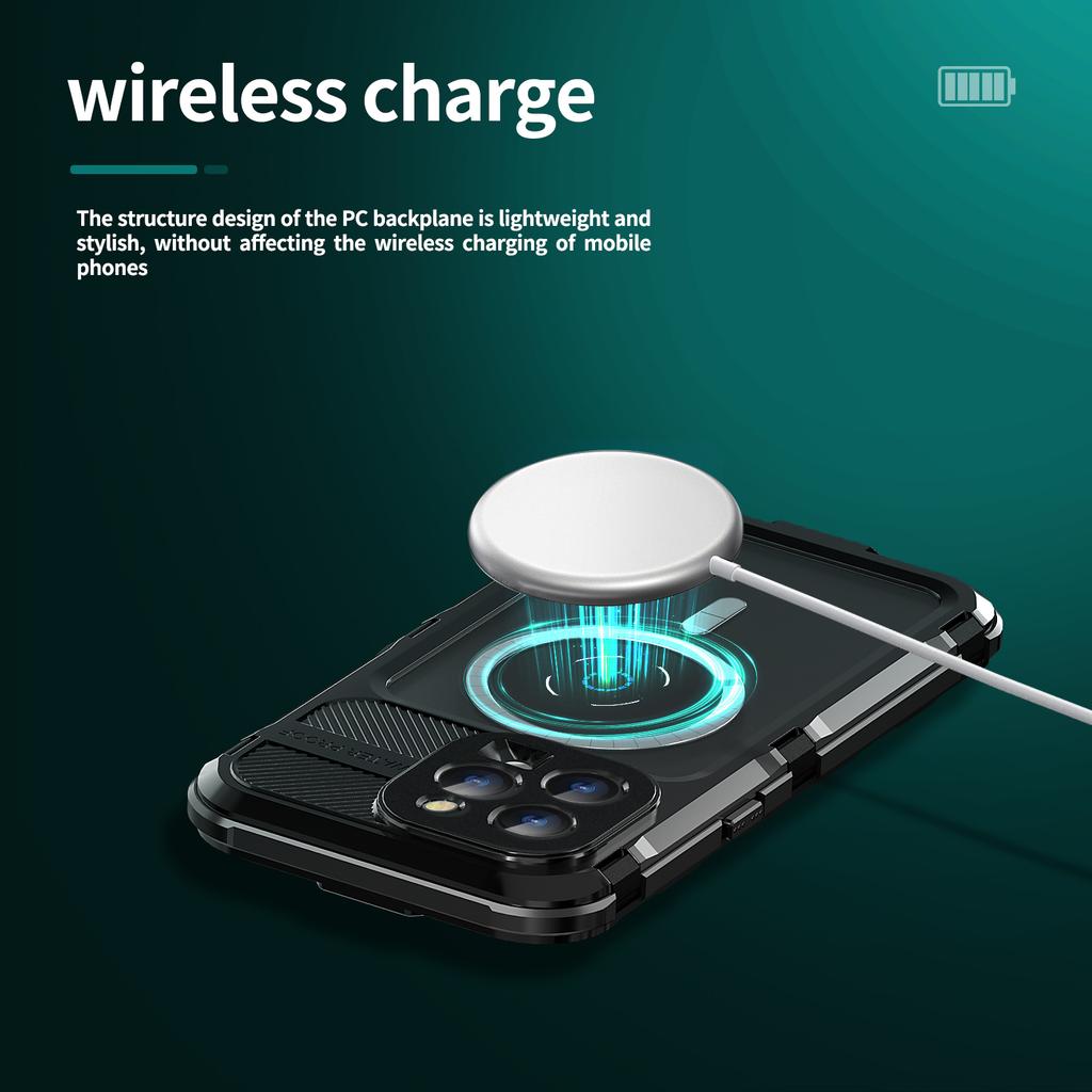 SHELLBOX M Series for iPhone 15 Pro Waterproof Case Compatible with MagSafe Aluminum Alloy IP68 Diving Case