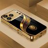 Стеклянный чехол для телефона 'Золотой Лев Щит' Подходит для iPhone 17 16 15 14 13 12 11 Pro Max Plus Защита от падений и ударов Задняя крышка