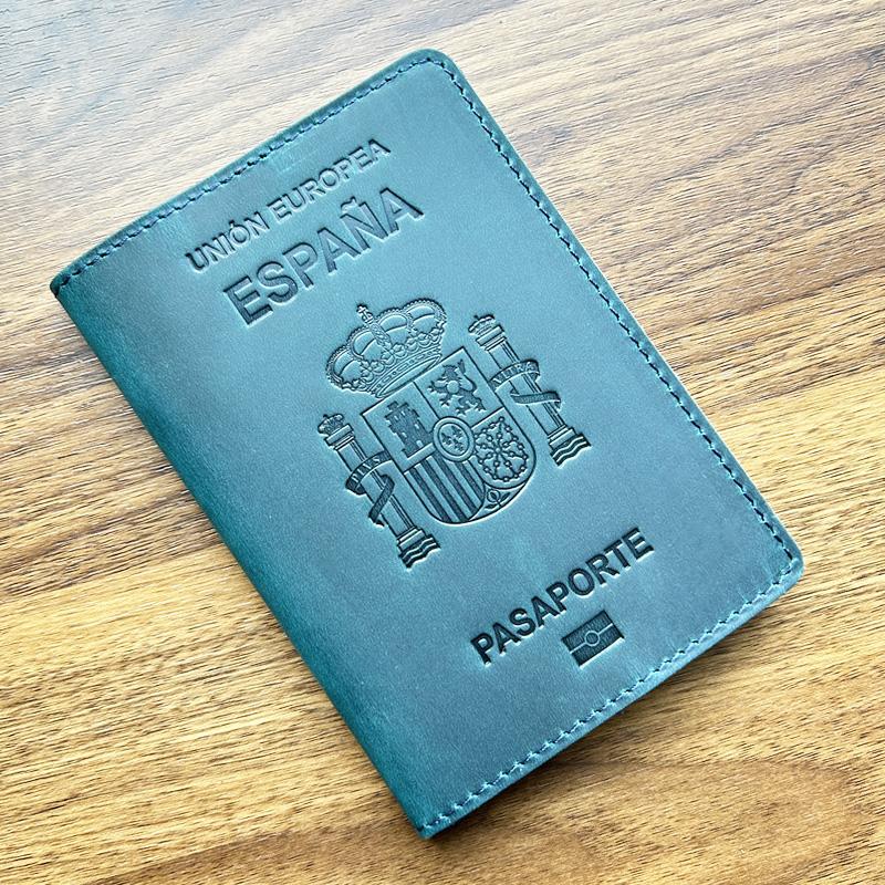 Паспорт Реальная Кожаная Обложка Испания Crazy Horse Funda Pasaporte Бизнес Унисекс Прочный Держатель Испанского Паспорта