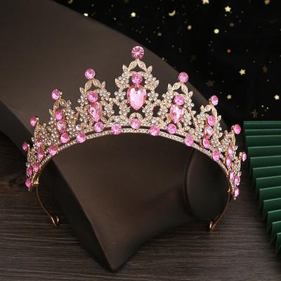 Свадебная Корона из сплава со стразами, высокая корона, свадебное платье, аксессуары для волос, повязка на голову для банкета на день рождения