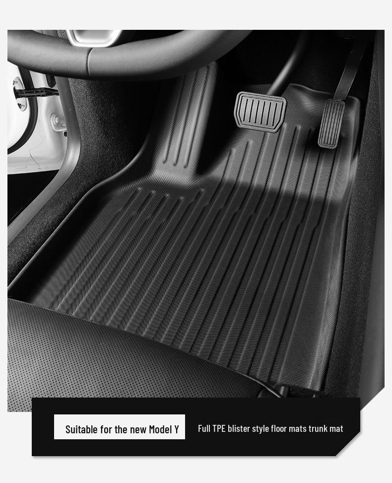 Совместимые коврики TPE для пола и багажника Tesla Model Y 2025 для автомобилей с левым/правым рулем