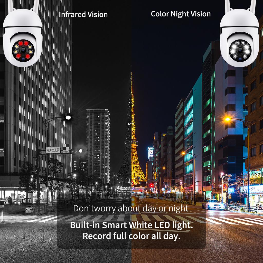 IP-камера Wi-Fi 200 Вт, 5 ГГц и 2,4 ГГц, HD 1080P, ИК, полноцветная, ночного видения, наружная беспроводная камера наблюдения, AI, отслеживание людей (1/2/4 шт.)