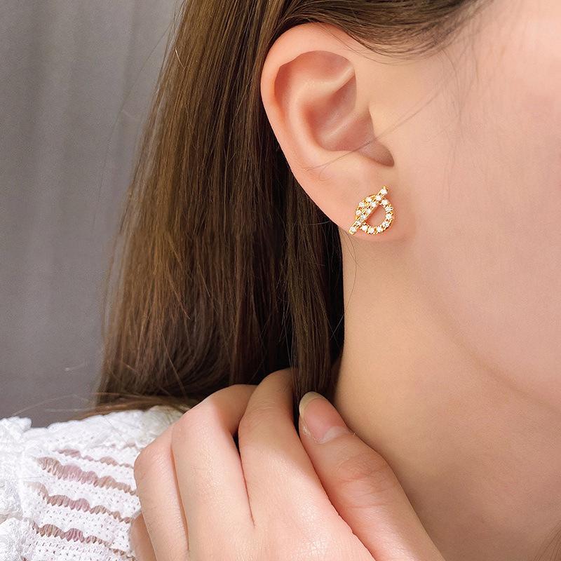 18k Gold Electroplated Full Diamond Minimalist Nose Stud Earrings