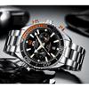 Paulareis Automatic Self Wind Mechanical Stainless Steel Strap Orange Blue Black Dial Bezel Classic Men Watch OM05