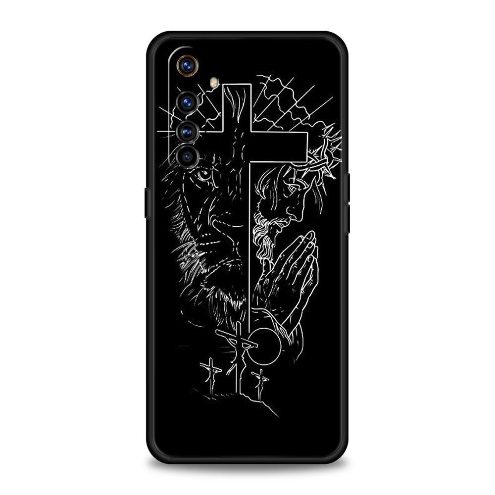 Чехол с узором в виде креста Для Realme C67 C63 C55 C53 C35 C25 C21 GT 2 3 5 6 10 11 12 13 Pro Plus 5G Мягкий ТПУ Чехол для телефона