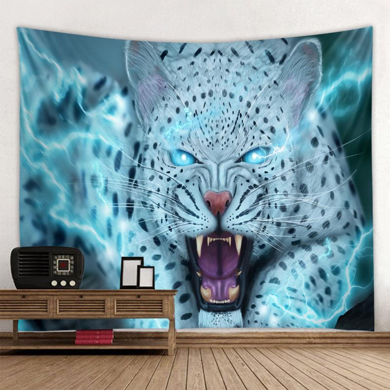 Home Decoration Filled Tiger Pattern Printing Polyester Fiping Wall Suspension Room Background Tapiz