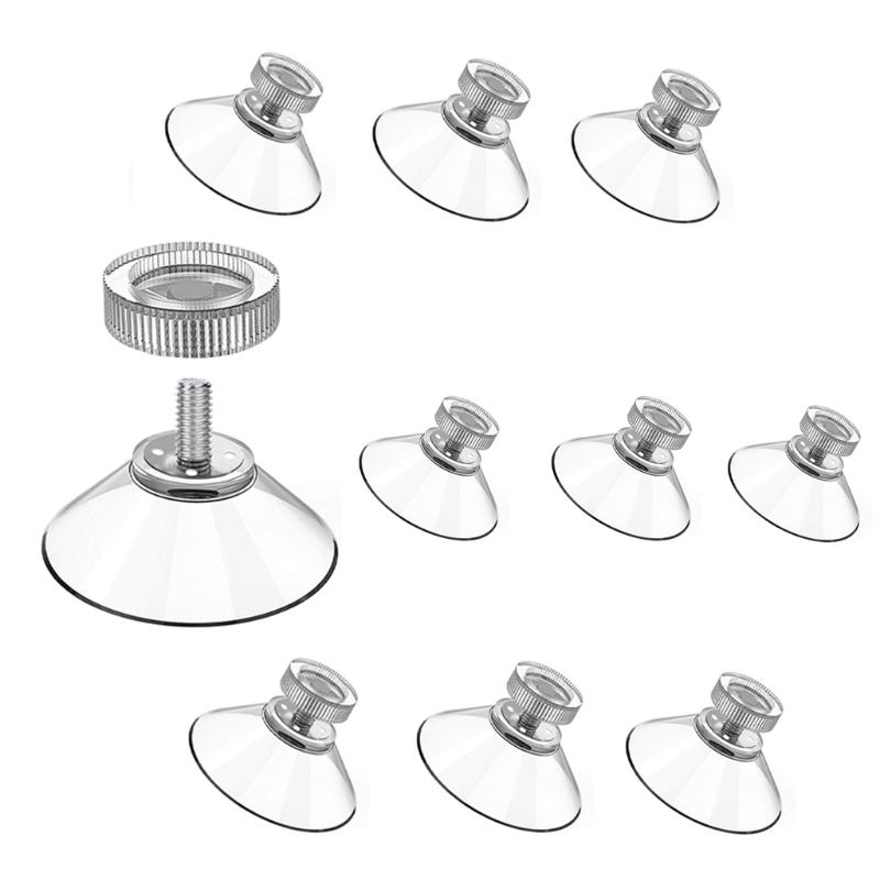 4/10Pcs Screw Transparent Suction Cup Clear Plastic Sucker Hooks Replacement Fit for Glass Table Tops Storage Tools