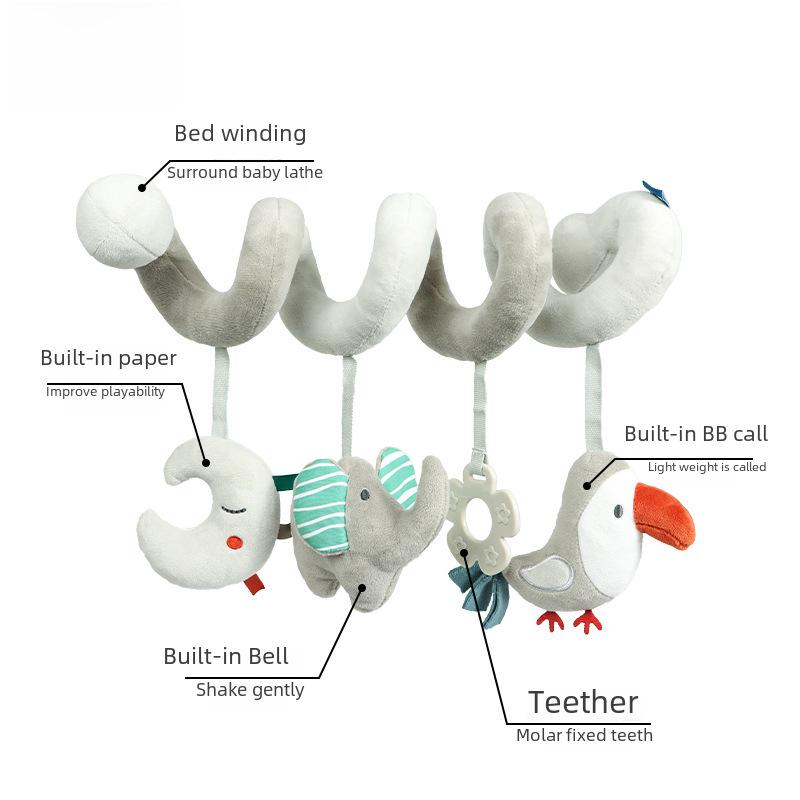 Мобильная детская кроватка и игрушка для раннего обучения в виде серого животного Cross-Border