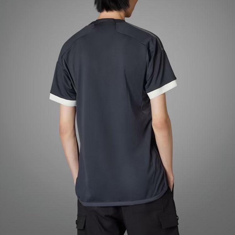 Adidas Juventus 23/24 Third Jersey With Letter Print V-Neck Short Sleeve Men Soccer Jersey Dark-Grey HR8250