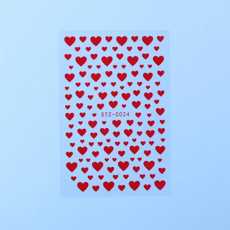 3D Black White Red Heart Villain Valentine'S Day Nail Art Stickers Nail Diy Colorful Nail Decals Nail Art Accessories