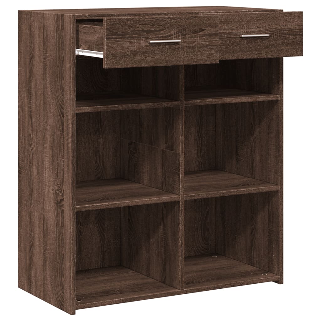 Sideboard in Brown Oak Look 80 x 42.5 x 93 cm Engineered Wood