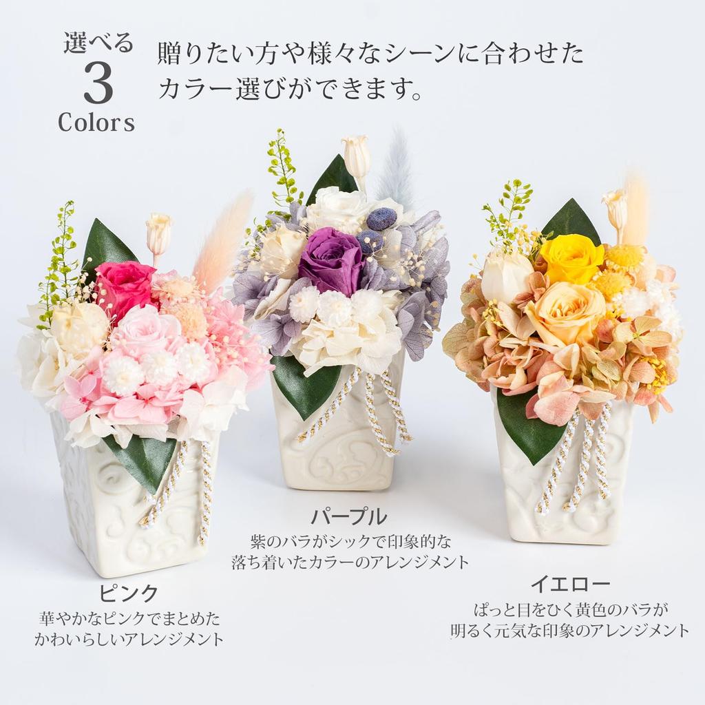 ORANGE APRON Preserved Pet Flowers (Gifts, Interior Decoration, and Buddhist Offerings) in a Clear Case (Purple) for Pets, Obon, and Higan