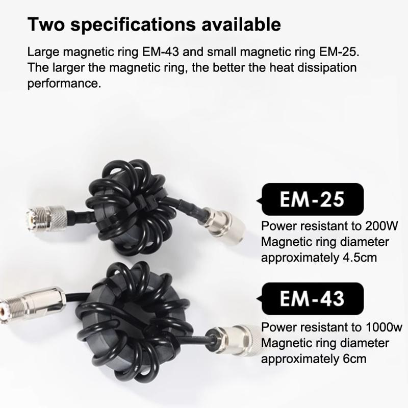 Em-25 Em-43 1.8-30Mhz Shortwave Choke Coil Magnetic Ring For Hf Shortwave Radio Signal Receiving Accessories