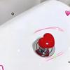 Colorful Heart-Shaped Toilet Flush Button Cover