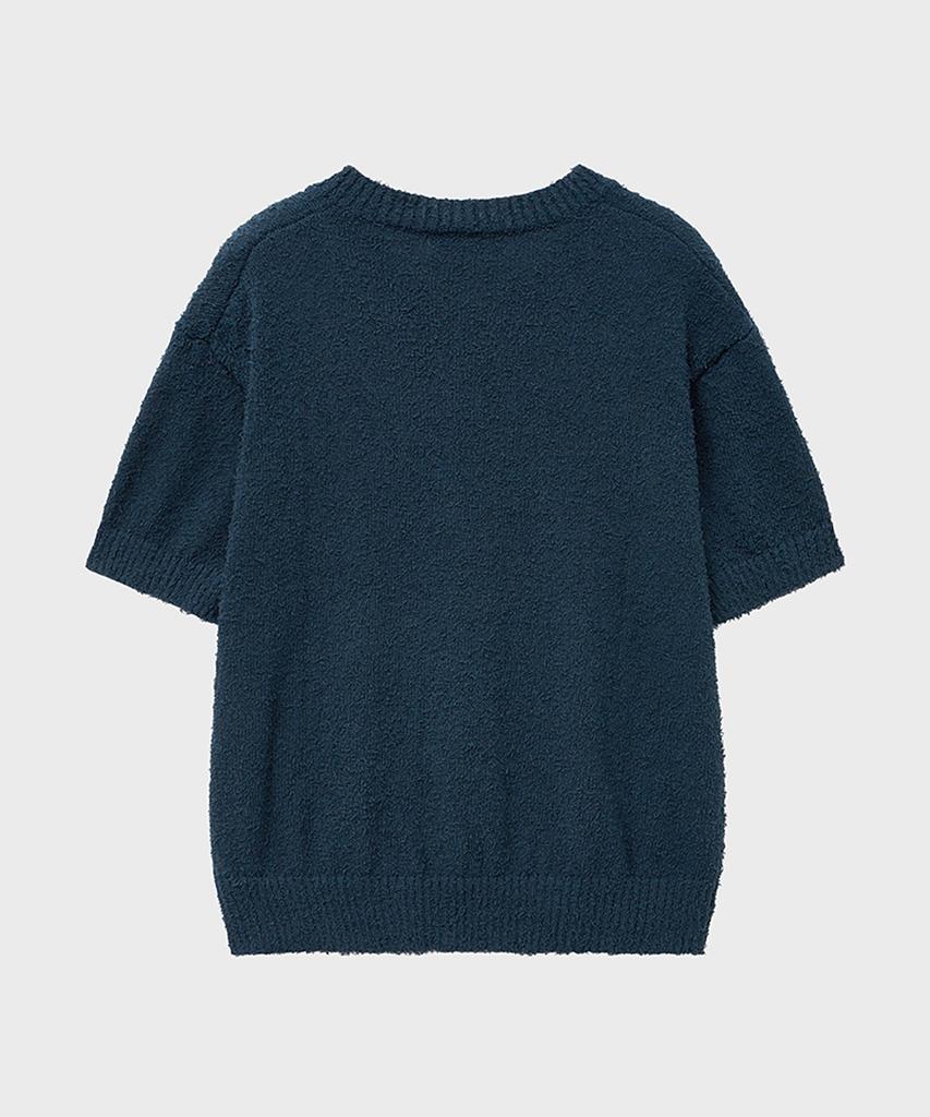 NOIRER Boucle V-Neck Half Knit (Marine Blue)