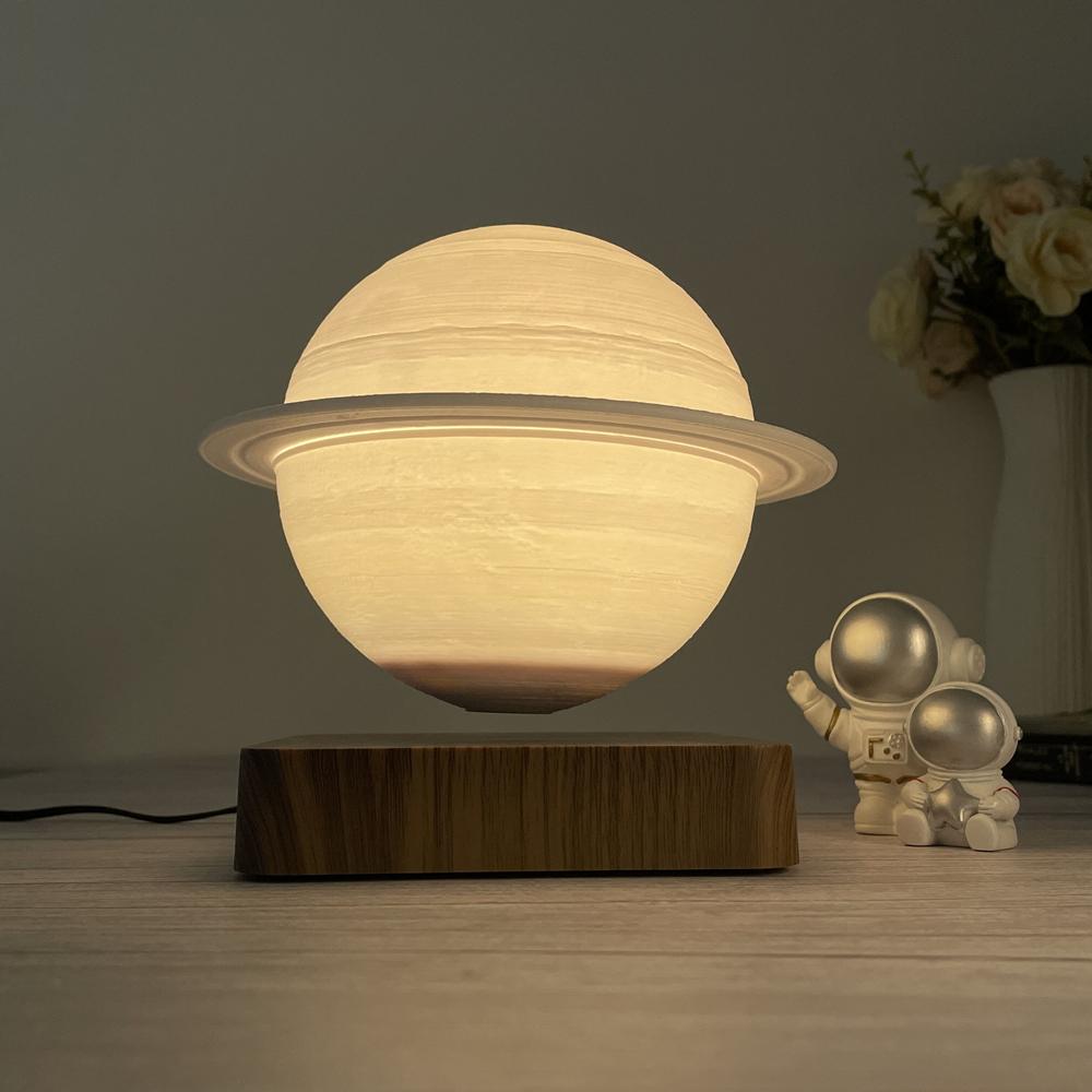 Unique Luminous Office Furniture Decoration Magnetic Levitating Floating LED Jupiter Mars Saturn Moon Reading Light Table Lamp