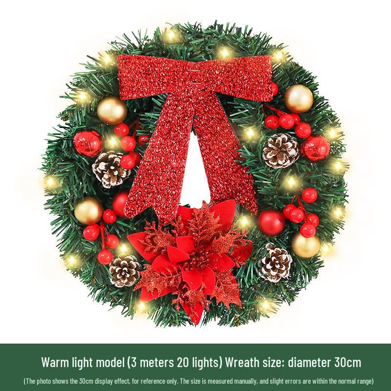 Festive Red Berry & Colorful Ball Christmas Wreath Door Hanger for Hotel, Mall, and Shop Displays