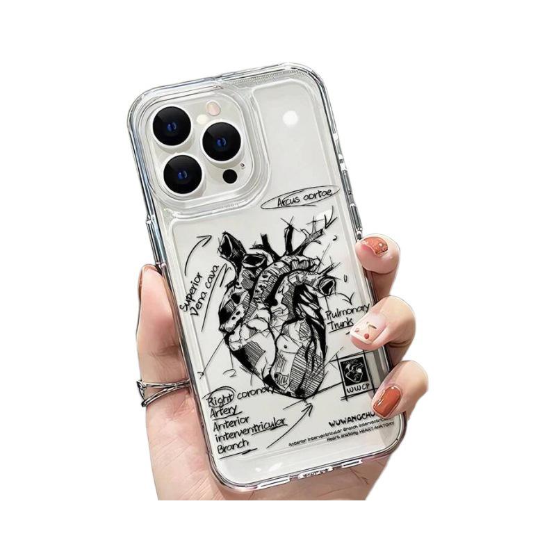 Черный матовый защитный чехол с сердцем для iPhone 11/11 Pro Max