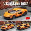 1/32 McLaren 600LT Super Sport игрушечная модель автомобиля литая металлическая миниатюрная модель транспортного средства со звуком и светом коллекция подарок для детей