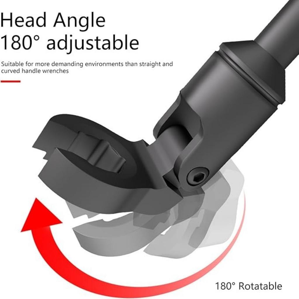 Набор из 6 шт. 12 мм-19 мм Торцевые головки для топливопроводов с гибкой головкой Набор торцевых головок Crowfoot для гаек с приводом 3/8 дюйма Эргономичная рукоятка