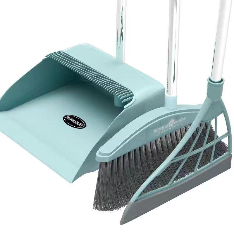 Influencer Household Broom & Dustpan Set: Non-Stick Hair Sweeping, Squeegee & Garbage Shovel.