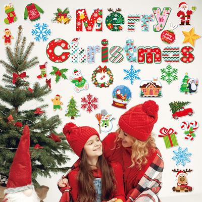 Набор для украшения рождественской вечеринки Merry Chrismas Оформление Украшение из воздушных шаров Рождественские наклейки на стену