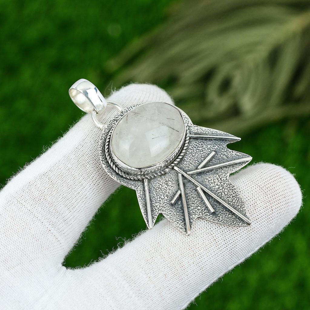 Подвеска из натурального черного рутилового драгоценного камня, ювелирное изделие из стерлингового серебра 925 пробы для девочек