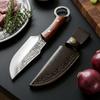Универсальный нож для нарезки мяса, фруктов, разделки, мясницкий нож, шеф-повар, кухонный тесак, ручная работа, деревянная ручка